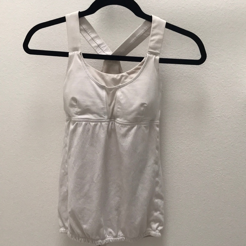 Lululemon White Tank Top, size 4.